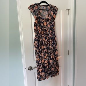 Old Navy Midi Dress Sz L Navy